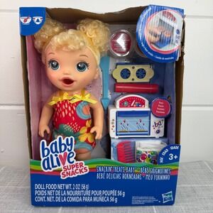 Baby Alive Super Snacks Doll Blonde Snacking Treats Baby NEW